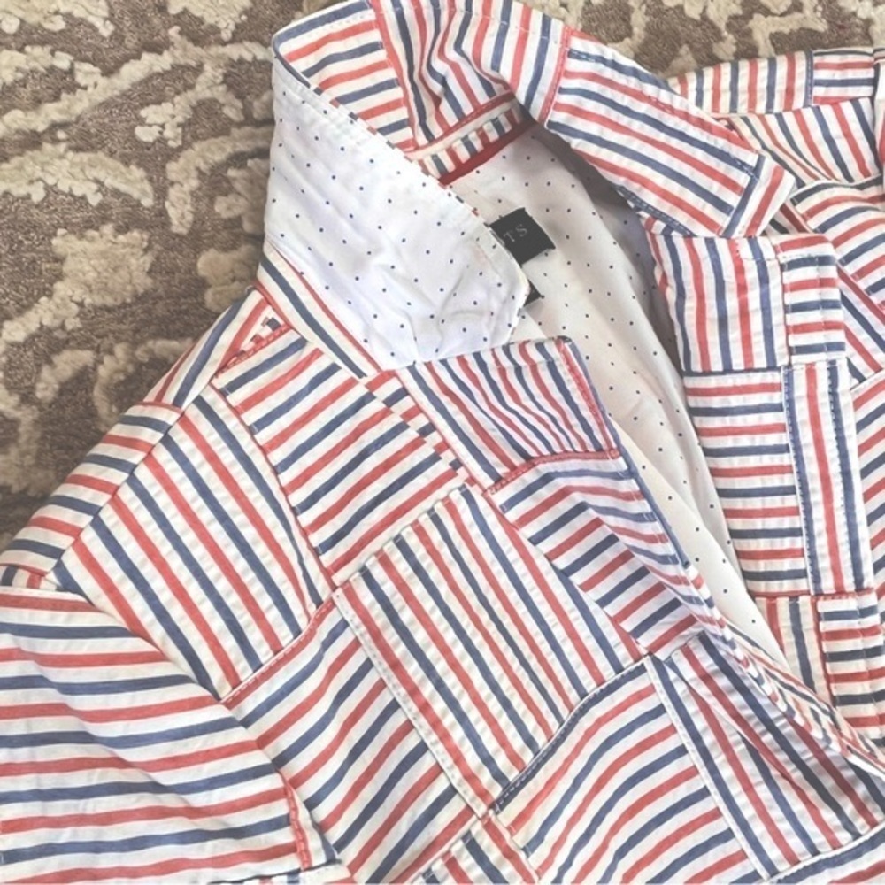 NWOT Talbots Petites Patchwork Seersucker Blazer - Picture 9 of 16